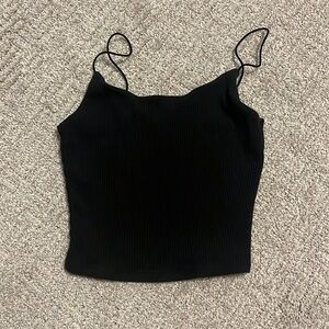 Black cropped tank top